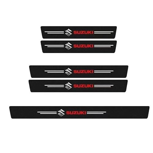 5 Stück Auto Einstiegsleisten Aufkleber für Suzuki Vitara 2016 2017 2018 2019 2020 2021 2022 2023 2024, Kohlefaser Auto Türeinstiegsschutz Aufkleber Einstiegsleisten Kratzschutz,B von DJJNHF