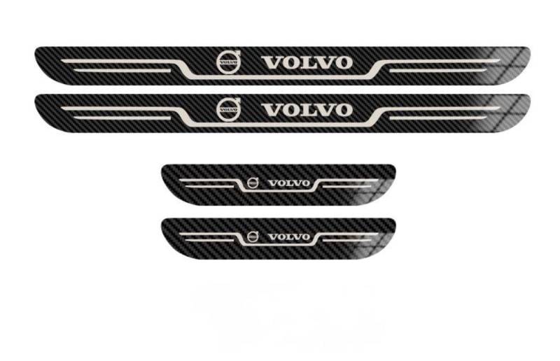 DJJNHF 4 Stück Edelstahl Material Autotürschwellenleiste für Volvo XC90 SUV 2015-2019 2020 2021 2022 2023, Auto Edelstahl Türschweller Plates Protector Auto Zubehör,A von DJJNHF