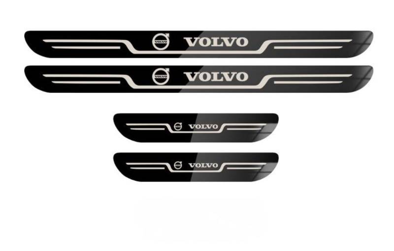 DJJNHF 4 Stück Edelstahl Material Autotürschwellenleiste für Volvo XC90 SUV 2015-2019 2020 2021 2022 2023, Auto Edelstahl Türschweller Plates Protector Auto Zubehör,B von DJJNHF