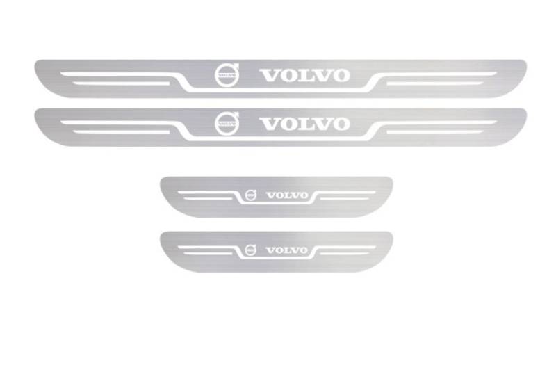 DJJNHF 4 Stück Edelstahl Material Autotürschwellenleiste für Volvo XC90 SUV 2015-2019 2020 2021 2022 2023, Auto Edelstahl Türschweller Plates Protector Auto Zubehör,D von DJJNHF