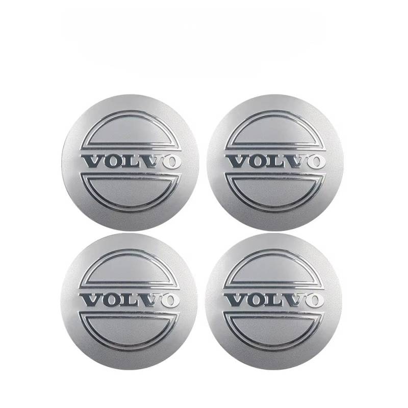 DJJNHF 4 Stück Radnabenkappen Aufkleber für Volvo V60 I Cross Country 2015-2018 56mm, Auto Nabendeckel Aufkleber Felgen Aufkleber Kratzfest Strapazierfähig,Silver von DJJNHF