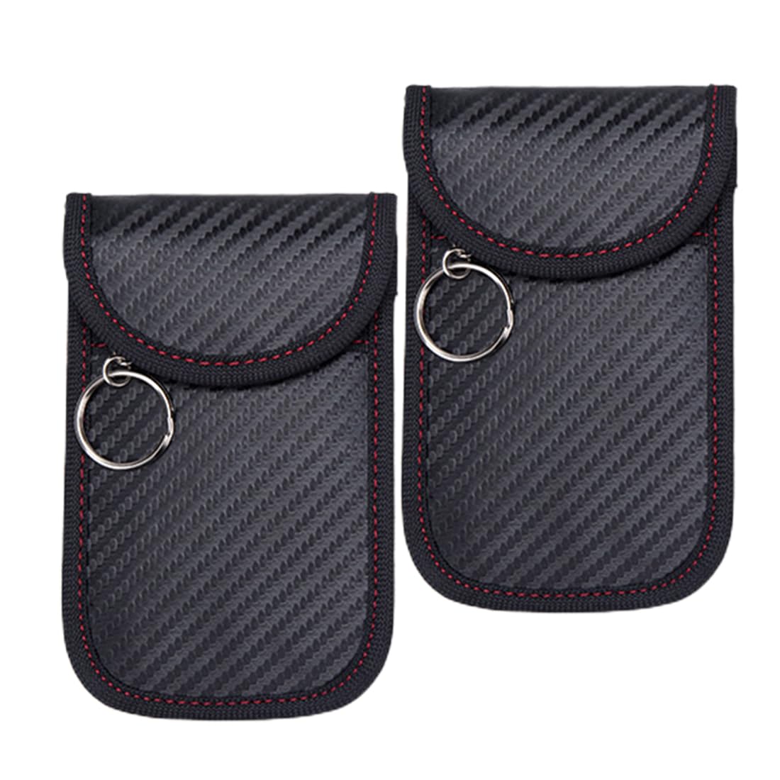 DJSUEW 2 Stück Autoschlüssel Hülle Keyless Go Schutz für Autoschlüssel Tasche Funkschlüssel Abschirmung Schlüsseltasche Tasche Strahlenschutz Kohlefaser für Faraday Anti-Diebstahl-Tasche von DJSUEW