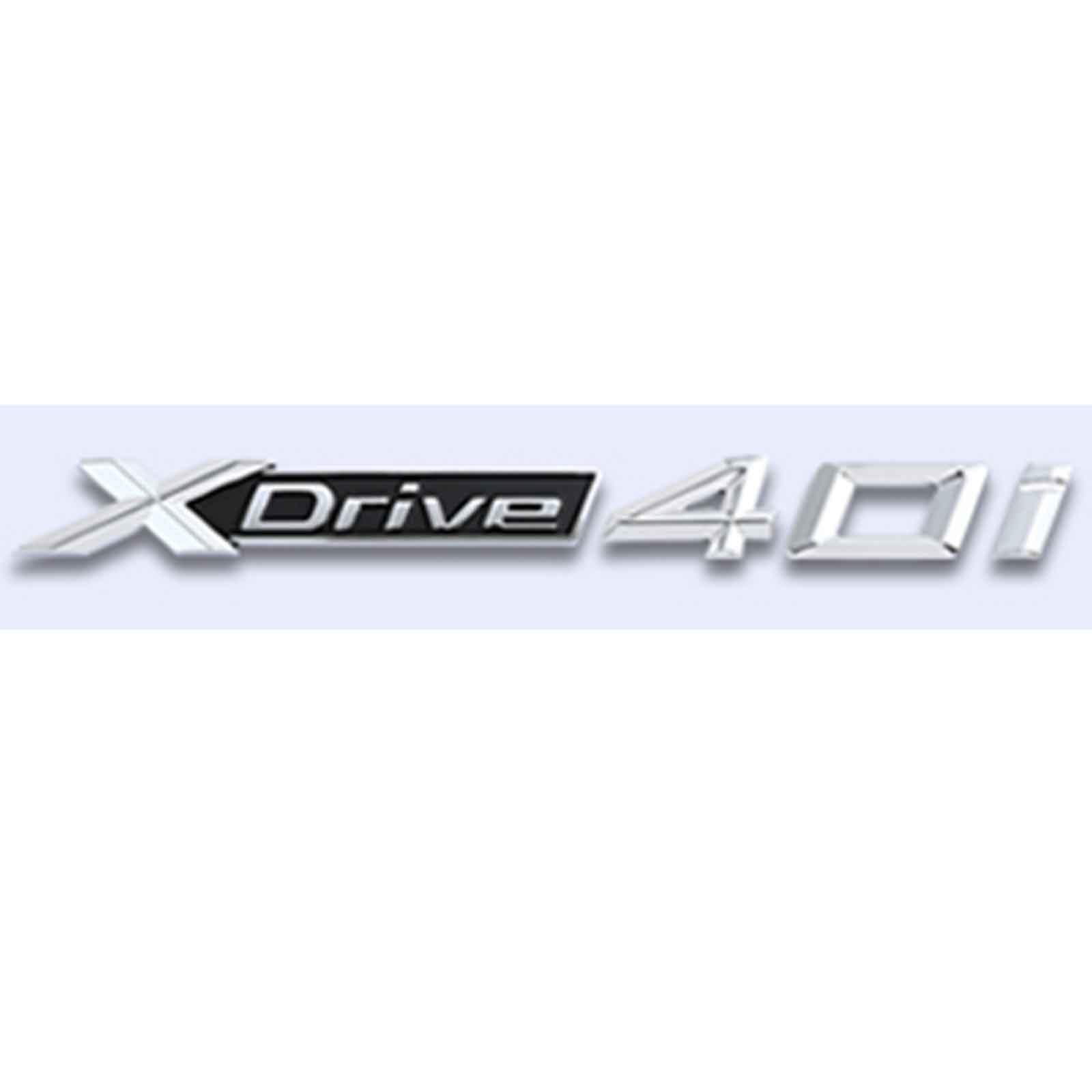 Auto Metall Emblem Badge für BMW X2 X3 X4 X5 X6 X7 E83 F25 F26 E70 M Performance, Selbstklebend Karosserie Aufkleber Autoaufkleber Auto Dekoration Zubehör,Silver- XDrive40i von DJUNA