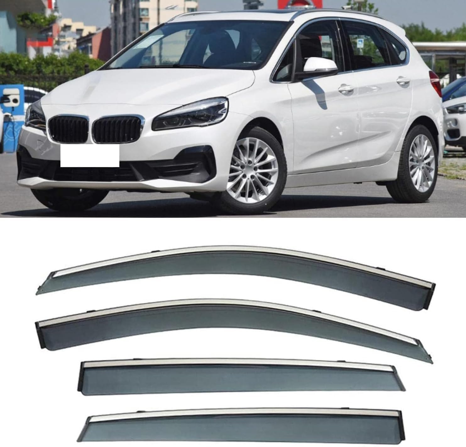 DKLIMA 4 Stück Auto Autofenster Windabweiser Für BMW F45 2017-2022, Regenabweiser Wasserdicht Schatten Deflektoren Auto Zubehör von DKLIMA