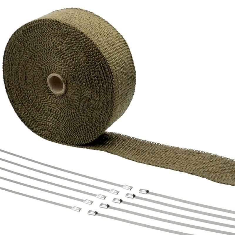 15m Hitzeschutz Band - 50mm breit Basalt Auspuff Krümmer Titan Turbo Heat Wrap von DL-racing.com