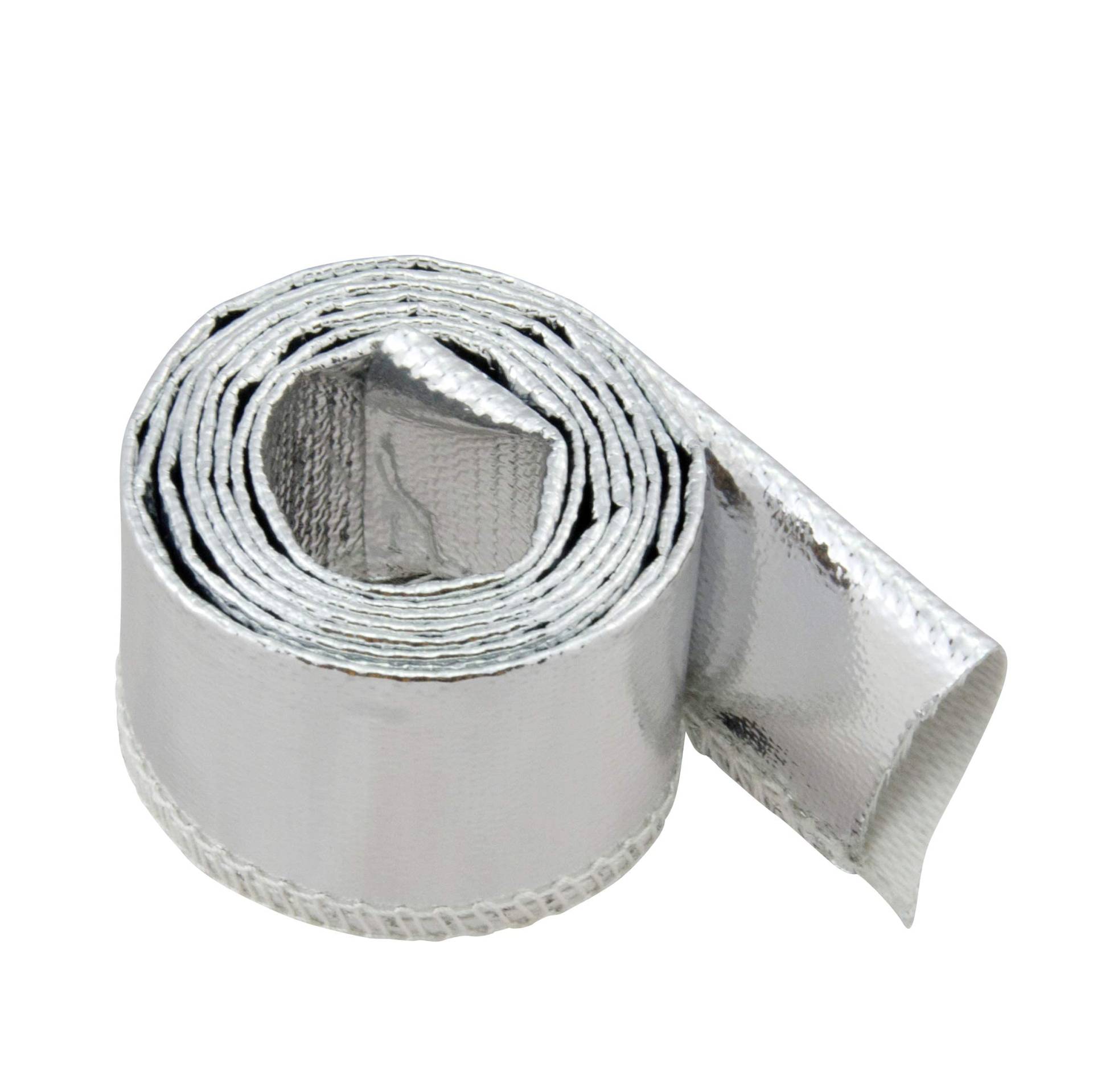 1m Aluminium Hitzeschutzschlauch - 16mm Innendurchmesser für Leitungen, Schläuche und Kabelbäume - Hitzebeständig bis 550°C von DL-Racing