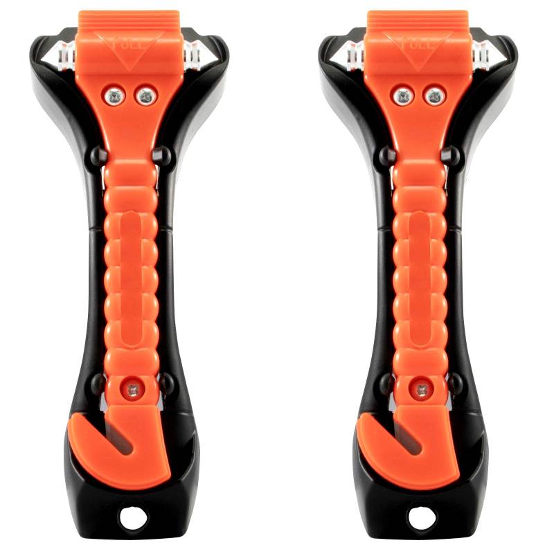 DL-Racing Notfall Hammer mit Gurtschneider Nothammer für Auto Scheibe Glas Fenster - 2 Stück von DL-racing.com
