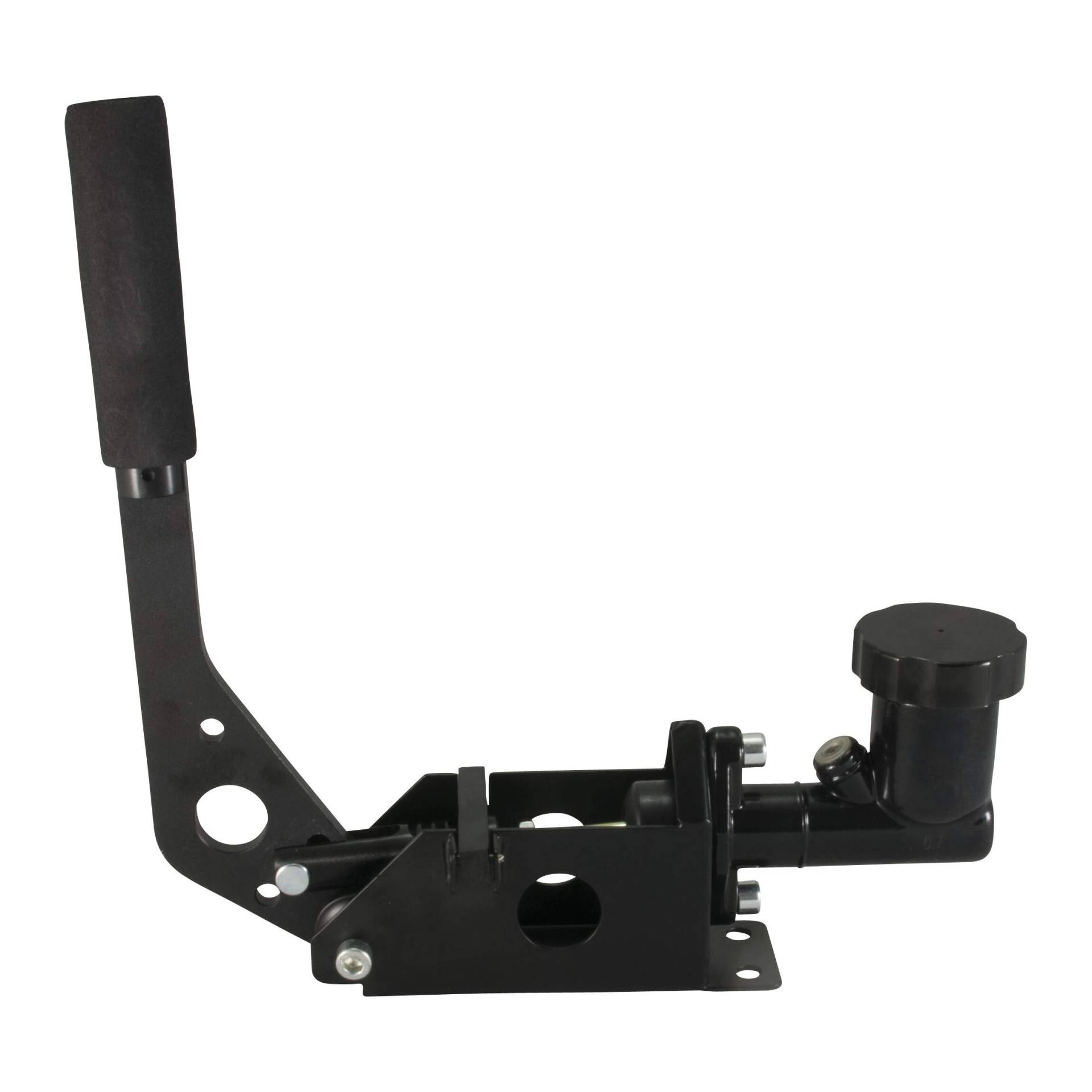 Hydraulische Fly Off Handbremse mit Bremsflüssigkeitsbehälter, Hebel liegend/stehend montierbar | Schwarz Hydraulische Fly Off Handbremse mit Bremsflüssigkeitsbehälter, Hebel liegend/stehend montierbar | Schwarz von DL-racing.com