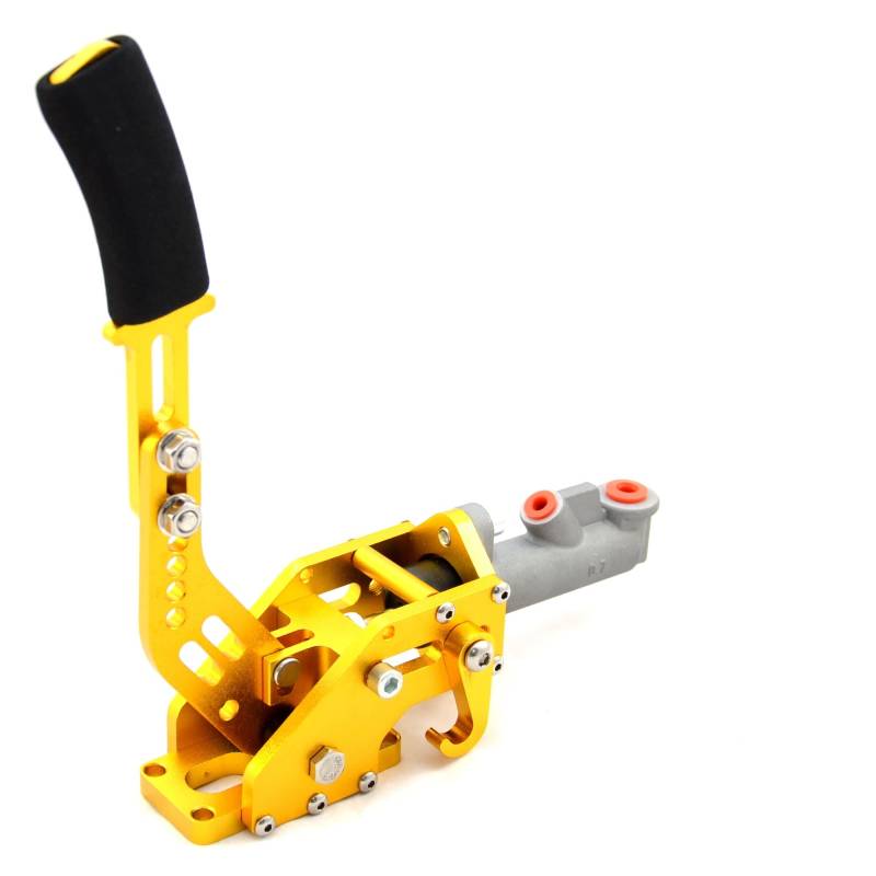 Hydraulische Fly Off Handbremse verstellbar Drift Handbrake liegend stehend Rallye | Gold | Inklusive Anschlussset von DL-racing.com