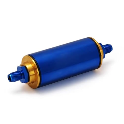 Kraftstofffilter Motorsport auswaschbar 50 mm Benzin Filter High Flow Blau AN6 von DL-racing.com