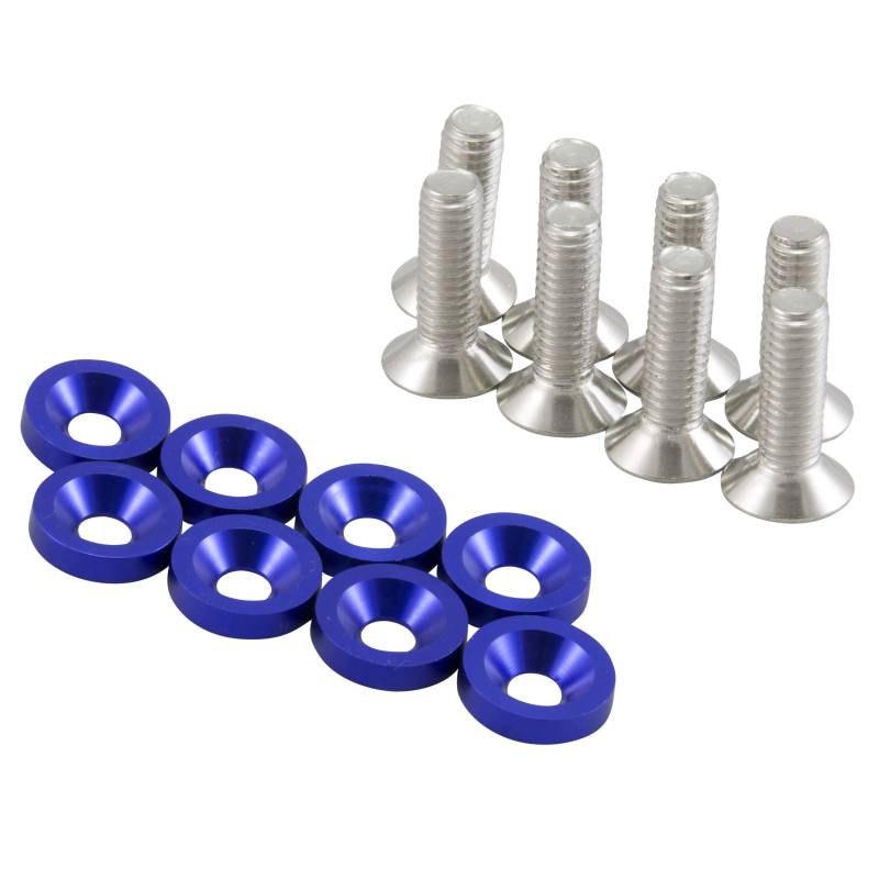 M6 Kennzeichen Kotflügel Schrauben m Alu Unterlegscheiben Fender Washer Blau von DL-racing.com