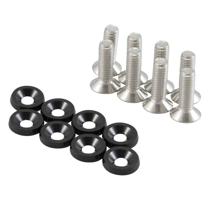 M6 Kennzeichen Kotflügel Schrauben m Alu Unterlegscheiben Fender Washer Schwarz von DL-racing.com