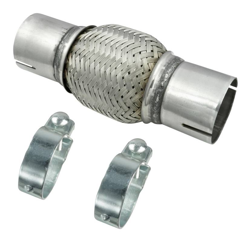 Ø 55-55,5 mm Edelstahl Flexrohr in Interlock Bauweise mit Schellen Abgasanlage Auspuff 100/200mm von DL-racing.com