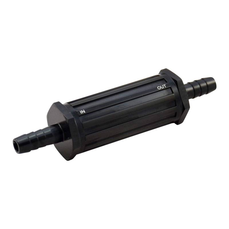 Kraftstofffilter Motorsport auswaschbar 30 Micron Benzin Filter High Flow Schwarz | 12mm Anschluss von DL-racing.com