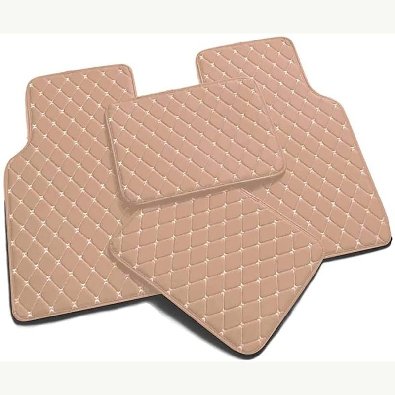 Leder Auto FußMatten für BMW iX I20 2021 2022 2023 2024 2025(LHD), Allwetterschutz Fussmatten Wasserdicht Anti Rutsch Full Set Upgrade Beutelrand,A-Beige von DLHFC