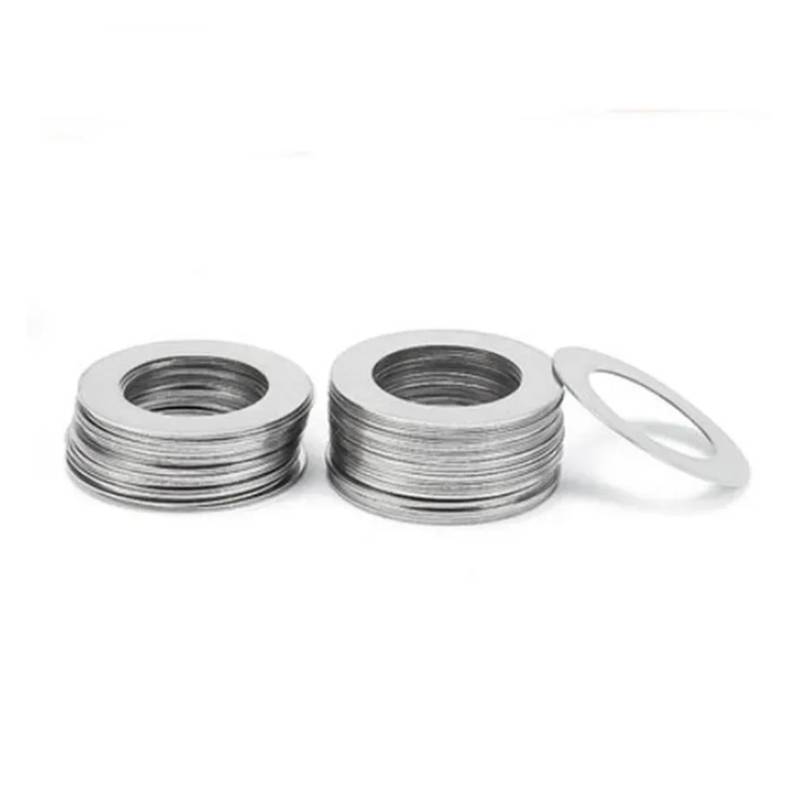 10 Stück/100 Stück M3 bis M40 0,1 mm 0,2 mm 0,3 mm 0,5 mm 1 mm Edelstahl-Unterlegscheibe, ultradünne Dichtung(M7x10 50pcs,0.5mm thickness) von DLNTXFDG
