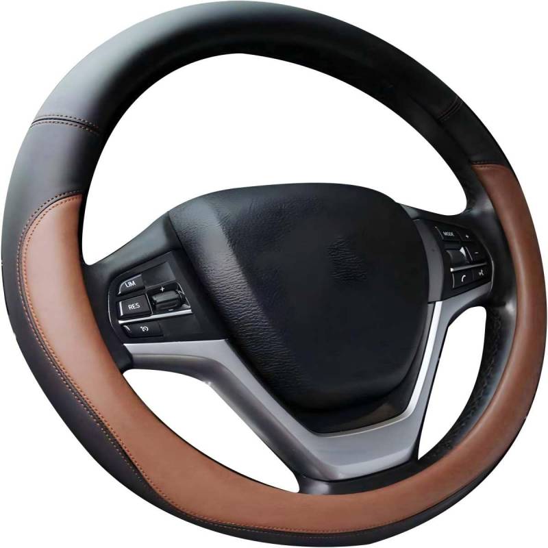 Auto Lenkrad Abdeckung für Tesla Model 3 2017 2018 2019 2020 2021 2022 2023 2024, Mode Anti-Rutsch Atmungsaktives Lenkradschutz Innenraum Auto Zubehör,Brown von DLXZWF88