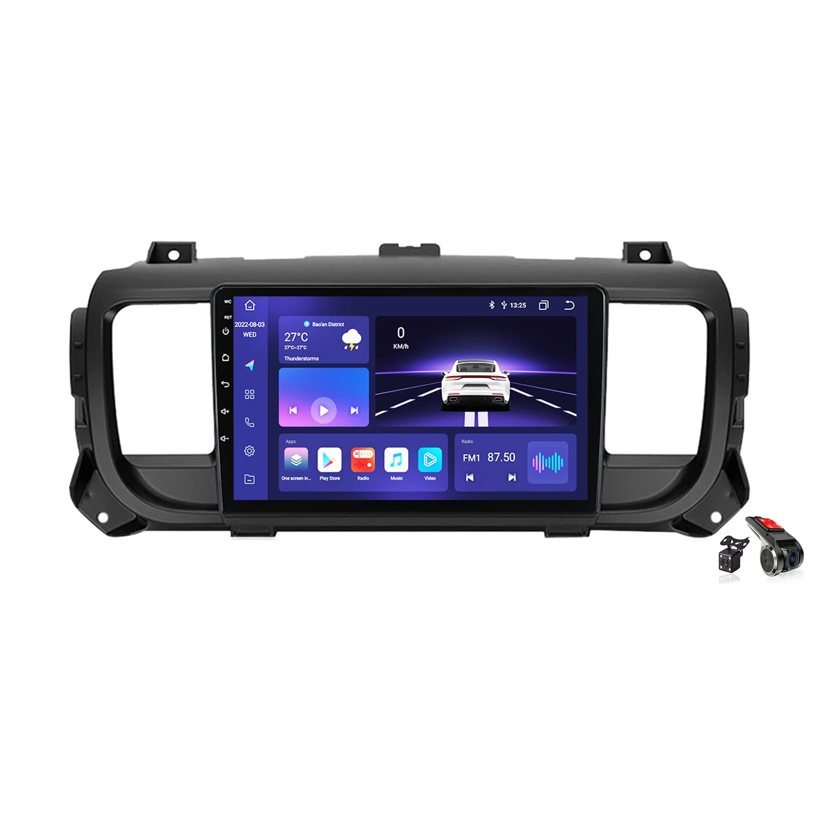 Android 12.0 Navi Autoradio Stereo für C-itroen Jumpy 2016-2021 Sat Nav GPS Sender 9 zoll Touchscreen MP5 Multimedia Video Player FM BT Receiver mit 4G 5G WIFI DSP DVR Carplay,M100s von DLYAXFG
