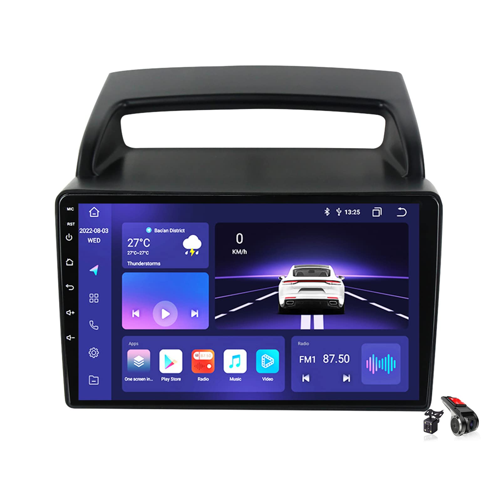 Android 12.0 Navi Autoradio Stereo für KIA Carnival VQ 2006-2014 Sat Nav GPS Sender 9 zoll Touchscreen MP5 Multimedia Video Player FM BT Receiver mit 4G 5G WIFI DSP DVR Carplay,M100s von DLYAXFG