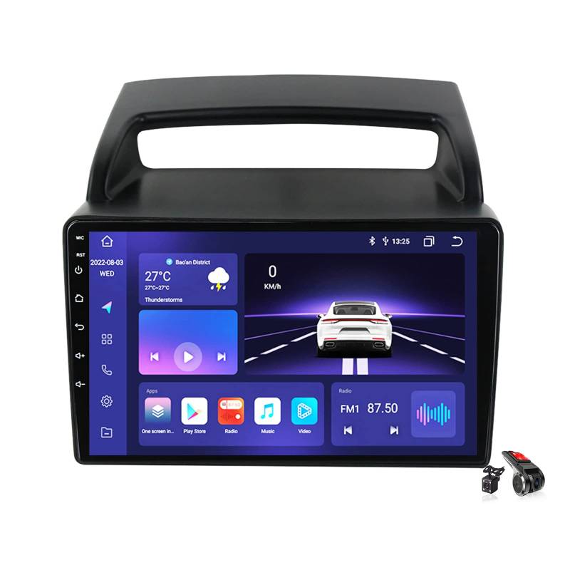 Android 12.0 Navi Autoradio Stereo für KIA Carnival VQ 2006-2014 Sat Nav GPS Sender 9 zoll Touchscreen MP5 Multimedia Video Player FM BT Receiver mit 4G 5G WIFI DSP DVR Carplay,M100s von DLYAXFG
