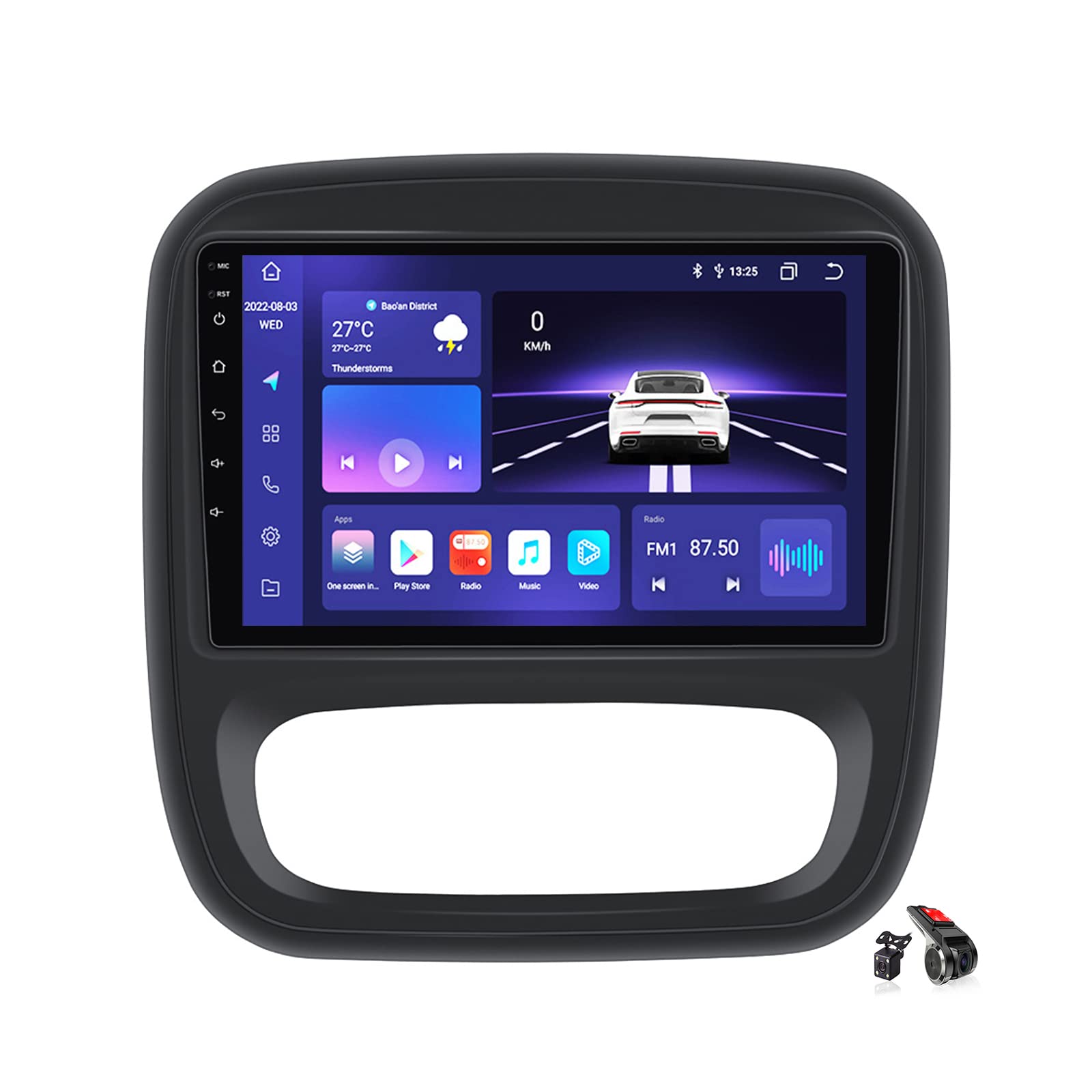 Android 12.0 Navi Autoradio Stereo für Opel Vivaro B 2014-2018 Sat Nav GPS Sender 9 zoll Touchscreen MP5 Multimedia Video Player FM BT Receiver mit 4G 5G WIFI DSP DVR Carplay,M6 pro plus3 von DLYAXFG