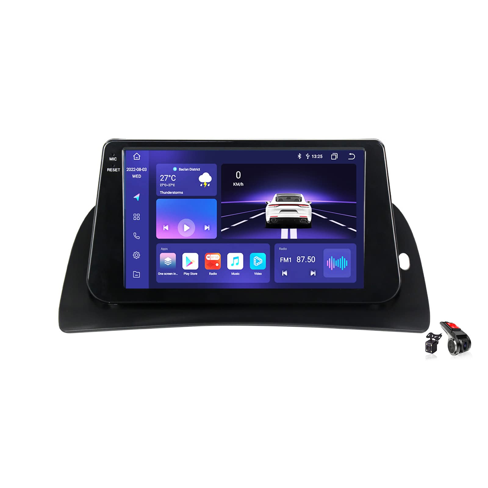 Android 12.0 Navi Autoradio Stereo für R-enault kangoo 2015-2018 Sat Nav GPS Sender 9 zoll Touchscreen MP5 Multimedia Video Player FM BT Receiver mit 4G 5G WIFI DSP DVR Carplay,M400s von DLYAXFG