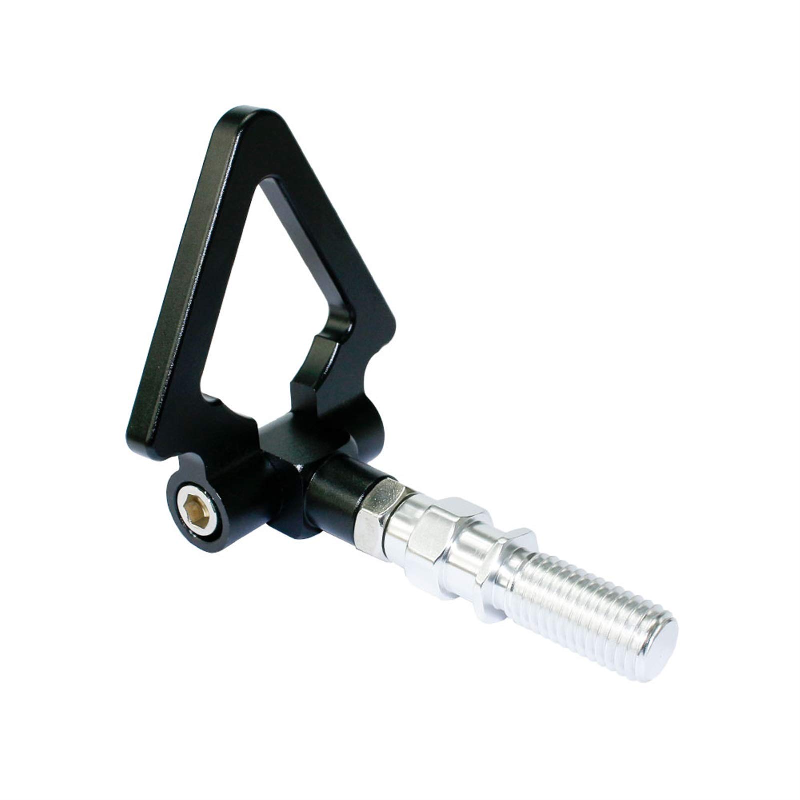 AbschleppöSe,Abschlepphaken Aluminium vorderes hinteres Auto Auto-Dreieck Ringanhänger Tow Hook Kit(Black) von DLZFUDTY