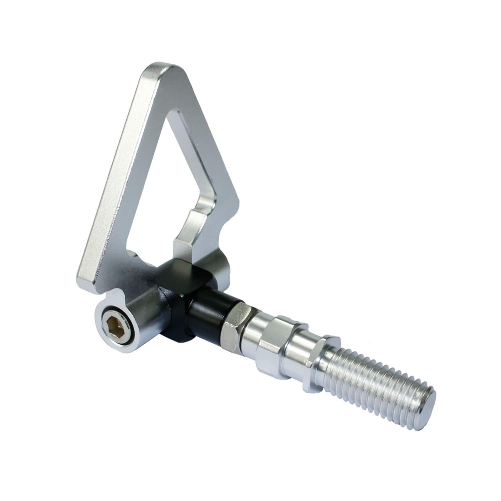 AbschleppöSe,Abschlepphaken Aluminium vorderes hinteres Auto Auto-Dreieck Ringanhänger Tow Hook Kit(Silver) von DLZFUDTY