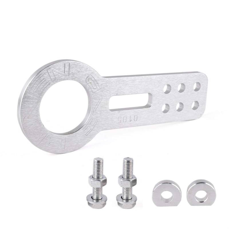AbschleppöSe,Abschlepphaken Aluminiumauto-Front-Tow-Haken-Fit Für Auto-Auto-Anhänger-Ring-Stil Eloxiert Bunt(Silver) von DLZFUDTY