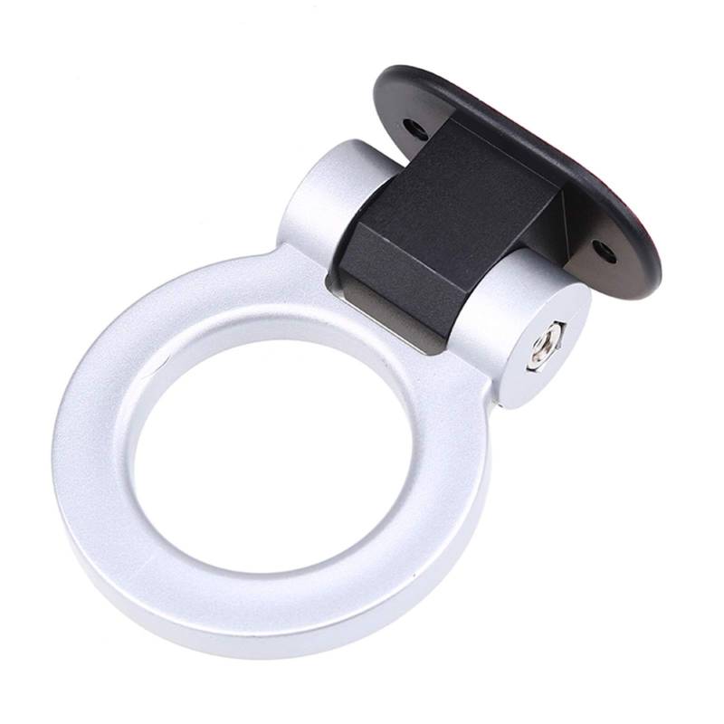 AbschleppöSe,Abschlepphaken Auto Tow Haken Dekorative Aufkleber Ringförmige Anhänger Haken Rennring für Universalfahrzeug Multi Colors(Sliver) von DLZFUDTY