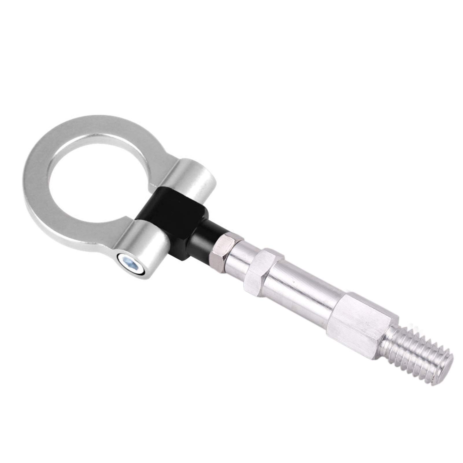 AbschleppöSe,Abschlepphaken RASTP-Aluminium-Anhänger-Abschlepphaken hinten, Rennwagen-Abschlepphaken, passend for 10–15 CNC-JDM-Stil(Silver) von DLZFUDTY