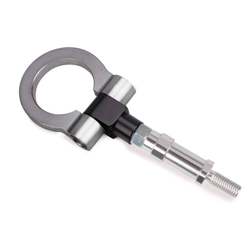 AbschleppöSe,Abschlepphaken Racing Car Billet Aluminiumschraube Vorderseite Auto Tow Hook Ring Kit(Gray) von DLZFUDTY