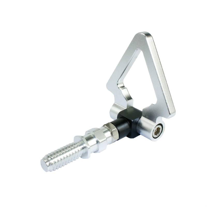 AbschleppöSe,Abschlepphaken Schlepphaken für BMW Auto Anhänger Rennschraube Aluminium CNC-Dreieck Ring Schlepphaken Haken Rennschleppbarren(Silver) von DLZFUDTY