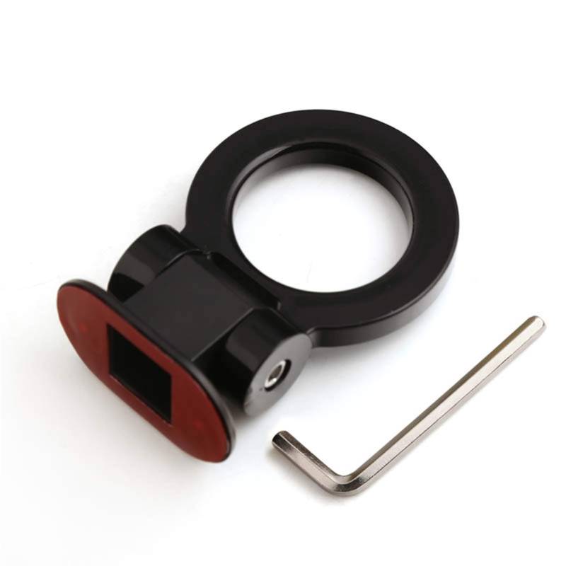 AbschleppöSe,Abschlepphaken Universal ABS Bumper Autoaufkleber Schmuck Auto Simulation Tralier Tow Haken Kit Auto Schleppgurt/Anhänger Seile/Haken/Zugstangen(Round Black) von DLZFUDTY