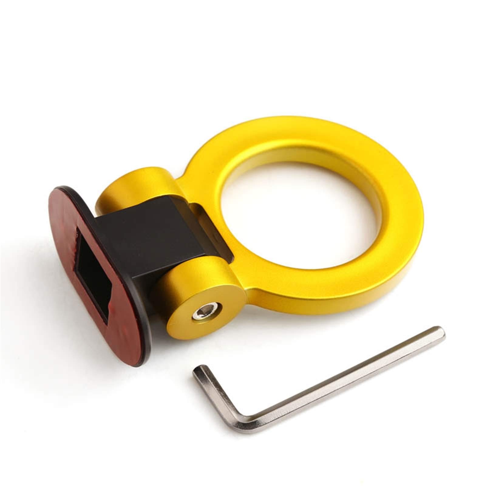 AbschleppöSe,Abschlepphaken Universal ABS Bumper Autoaufkleber Schmuck Auto Simulation Tralier Tow Haken Kit Auto Schleppgurt/Anhänger Seile/Haken/Zugstangen(Round golden) von DLZFUDTY