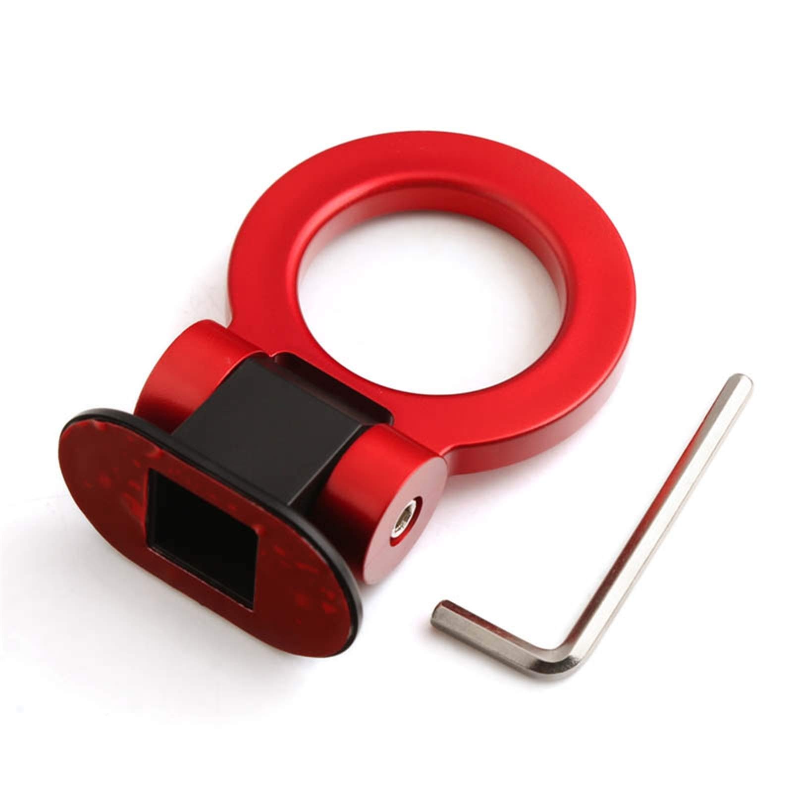 AbschleppöSe,Abschlepphaken Universal ABS Bumper Autoaufkleber Schmuck Auto Simulation Tralier Tow Haken Kit Auto Schleppgurt/Anhänger Seile/Haken/Zugstangen(Round red) von DLZFUDTY