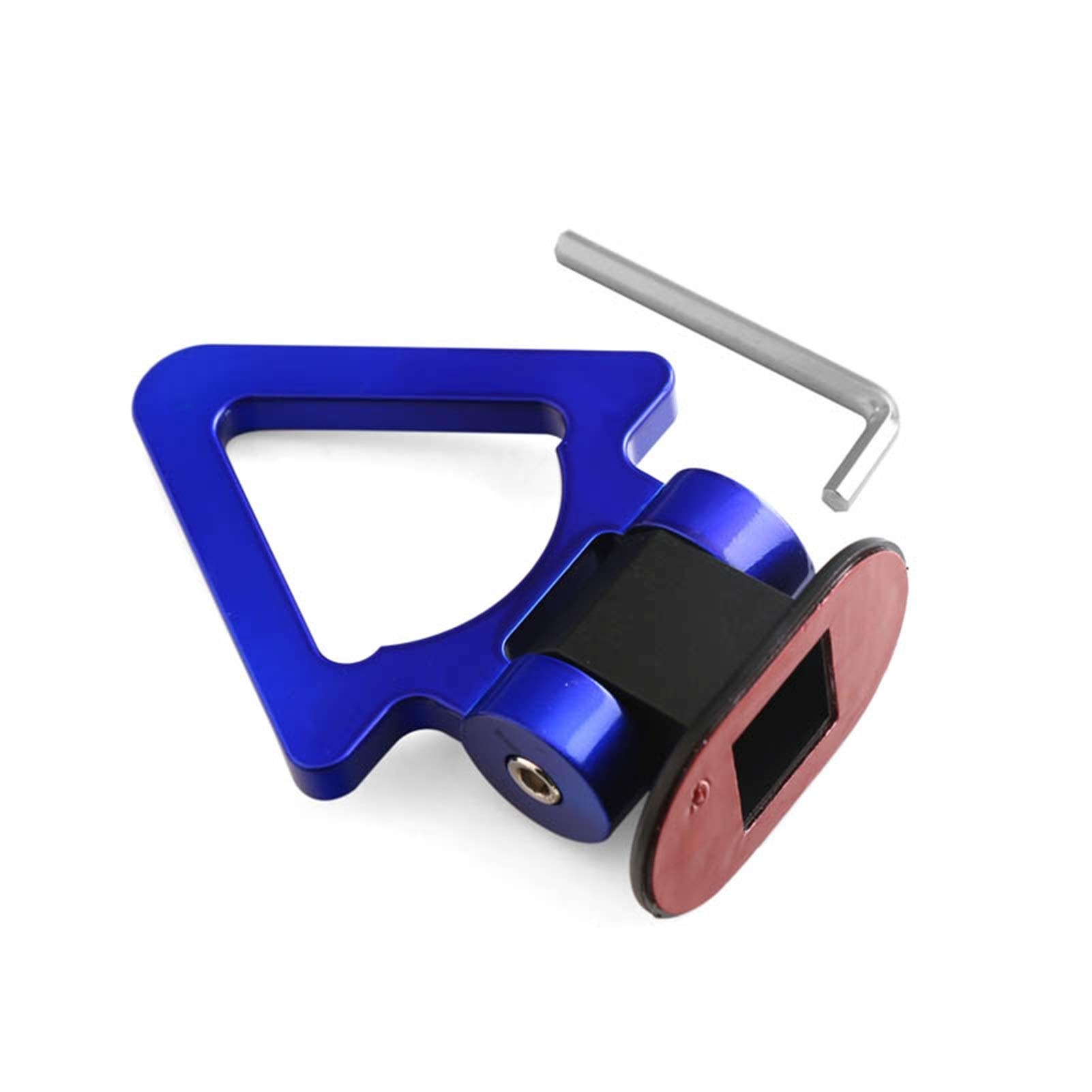 AbschleppöSe,Abschlepphaken Universal ABS Bumper Autoaufkleber Schmuck Auto Simulation Tralier Tow Haken Kit Auto Schleppgurt/Anhänger Seile/Haken/Zugstangen(Triangle Blue) von DLZFUDTY