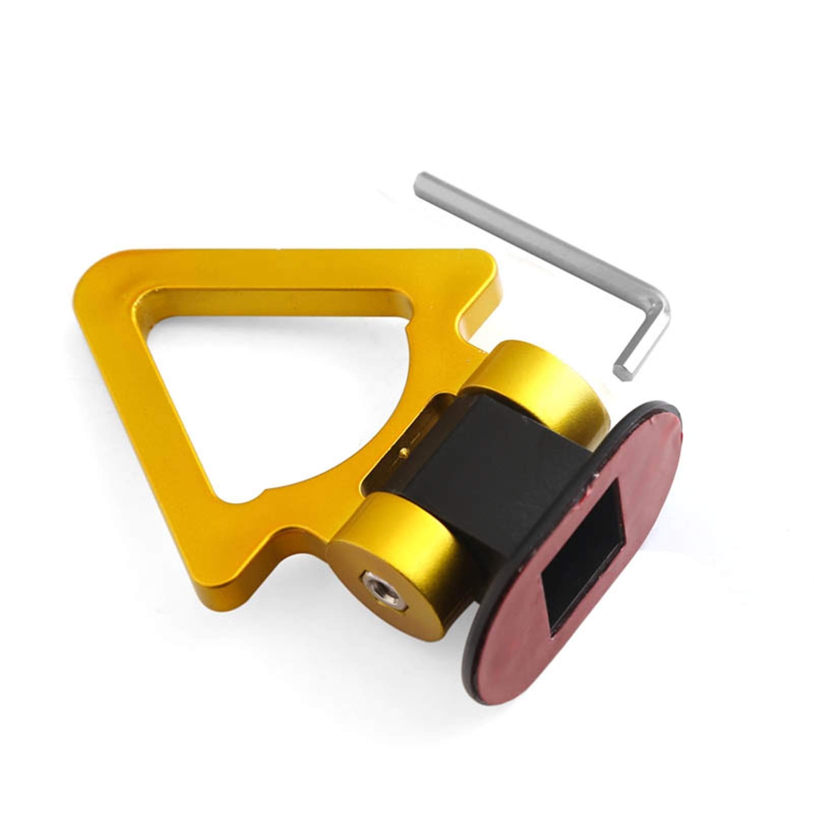 AbschleppöSe,Abschlepphaken Universal ABS Bumper Autoaufkleber Schmuck Auto Simulation Tralier Tow Haken Kit Auto Schleppgurt/Anhänger Seile/Haken/Zugstangen(Triangle golden) von DLZFUDTY