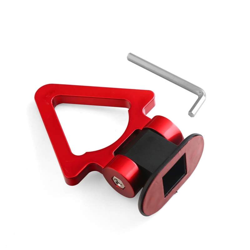 AbschleppöSe,Abschlepphaken Universal ABS Bumper Autoaufkleber Schmuck Auto Simulation Tralier Tow Haken Kit Auto Schleppgurt/Anhänger Seile/Haken/Zugstangen(Triangle red) von DLZFUDTY