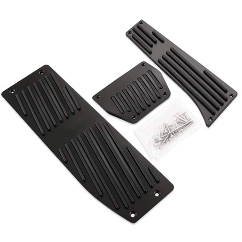 Auto Pedale,Pedalkappen Aluminium Fußstütze-Pedale Set Passend für E30 E36 E46 E87 E90 E91 E92 E93 M3 M Tech Bei Mt Silver Black Color(Black 3PCS at) von DLZFUDTY