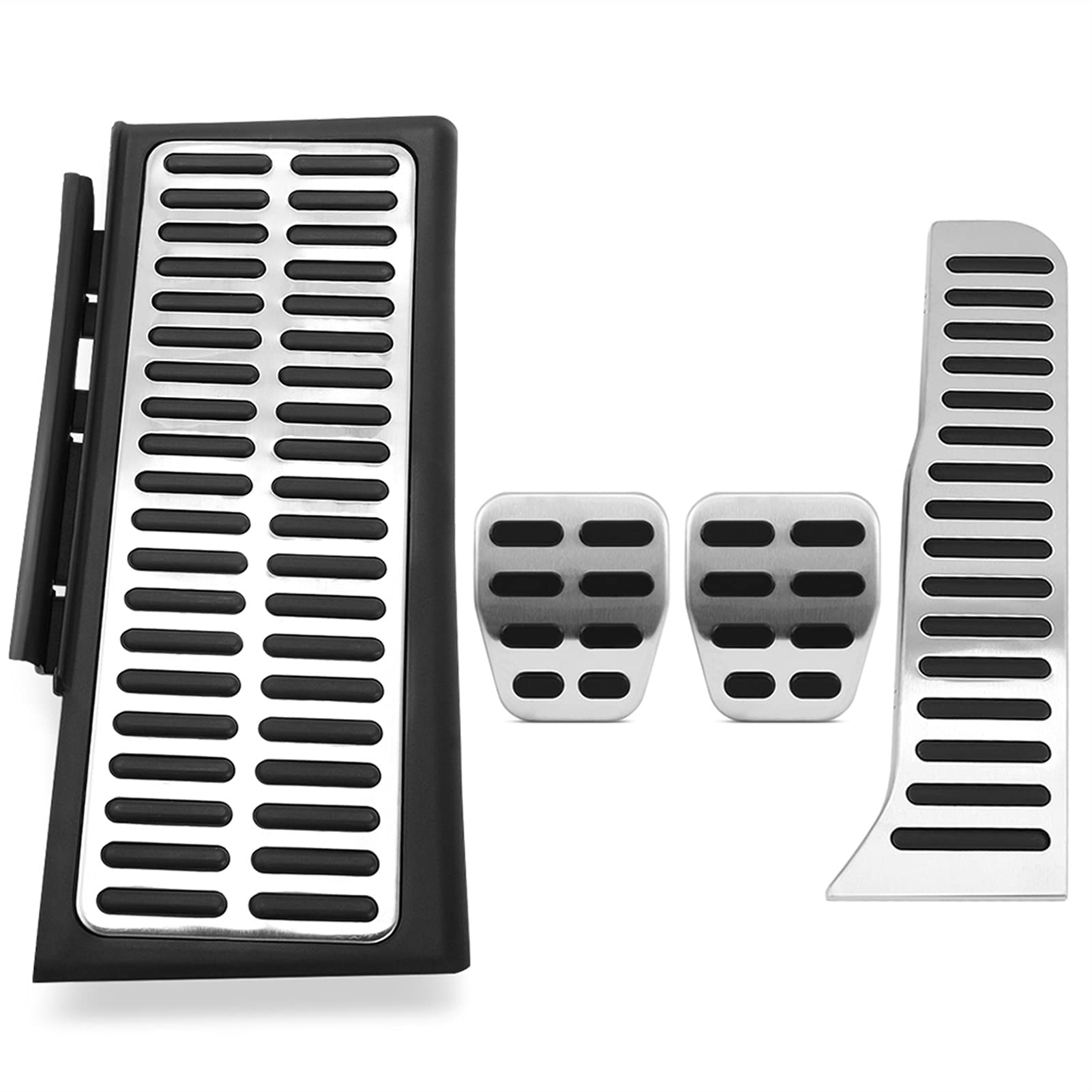 Auto Pedale,Pedalkappen Autoplatte Edelstahl manuelle Pedale Kraftstoffbremse Fußstütze Pedal Passend für Q3 2012 2013 2014 2015 2016-2018 LHD Ersatzkissen(for MT 4pcs) von DLZFUDTY