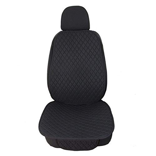 AutositzbezüGe,Auto SitzbezüGe 1 Sitz Flax Auto Sitzbezug mit Rückenlehne Auto-Sitzkissen-Schutz-Auflage-Matte for Auto Front-Car Styling Interieur(1 Black) von DLZFUDTY