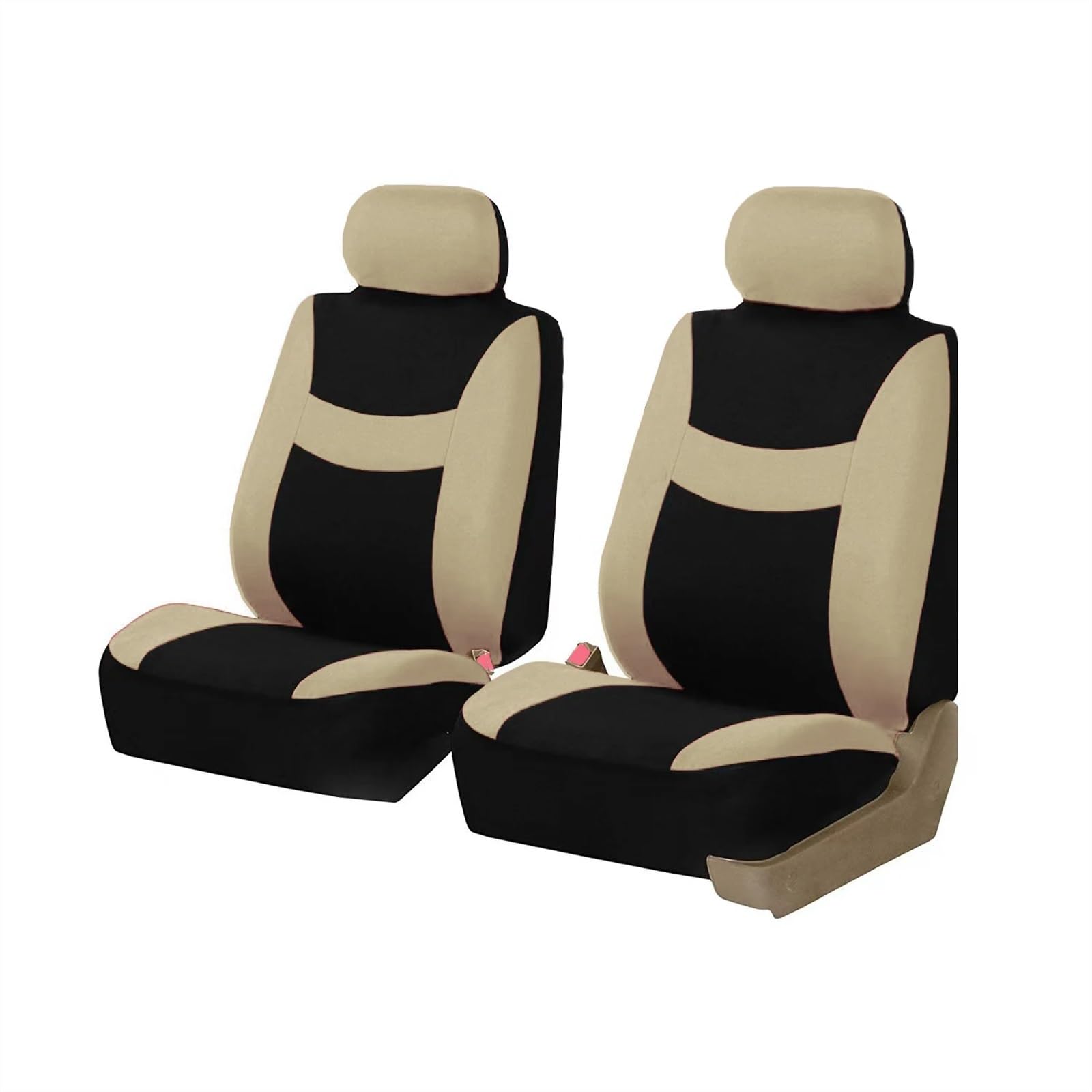 AutositzbezüGe,Auto SitzbezüGe 4-teiliges Set Autositzbezüge aus Polyestergewebe, vielseitig einsetzbar for kleine und mittelgroße Fahrzeuge in Mehreren Farben(2-Seater beige) von DLZFUDTY