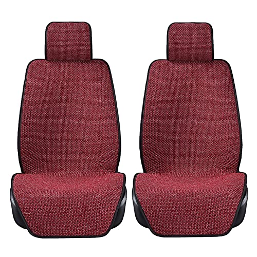 AutositzbezüGe,Auto SitzbezüGe Autositz-Abdeckung Protector-Flachs-Vorder- oder Rücksitz-Back-Kissen Pad Mat Rückenlehne for Auto-Innenfahrzeug(2 Seats red) von DLZFUDTY