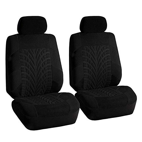 AutositzbezüGe,Auto SitzbezüGe Autositz-Abdeckung Set Universal Persönlichkeit Reifenspur Spleißen Auto Styling Zubehör Innen 2/4 / 9PCS(4pcs Black) von DLZFUDTY