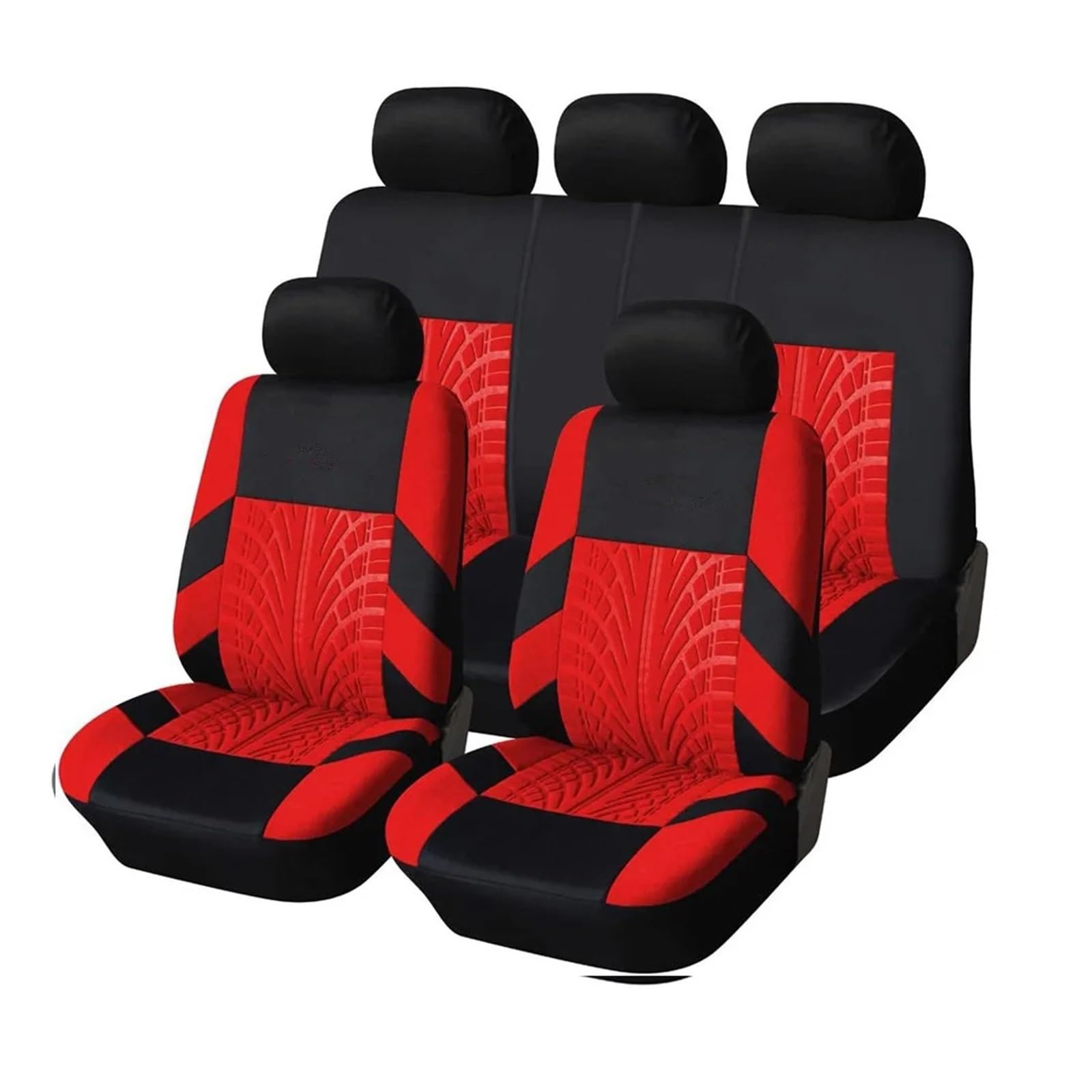 AutositzbezüGe,Auto SitzbezüGe Autositzbezüge-Set aus Polyester, universell passend for die meisten Autos, LKW, SUV, Van, vorn und hinten, Schutz(Red-Full Set) von DLZFUDTY