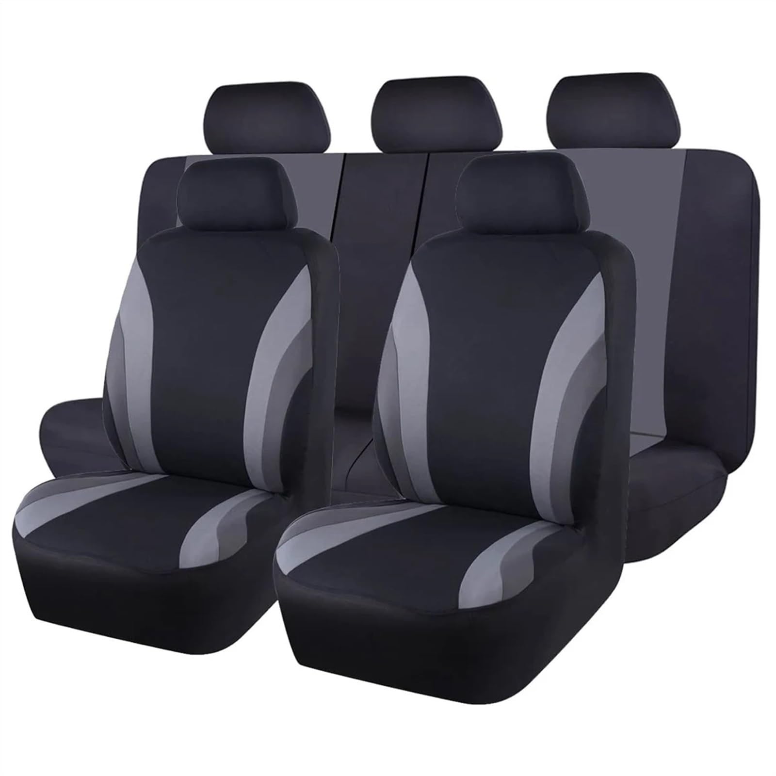 AutositzbezüGe,Auto SitzbezüGe Komplettset mit Autositzbezügen aus Polyestergewebe im Sportstil, Autositzschutz, universell passend for die meisten Autos/SUVs(Black) von DLZFUDTY