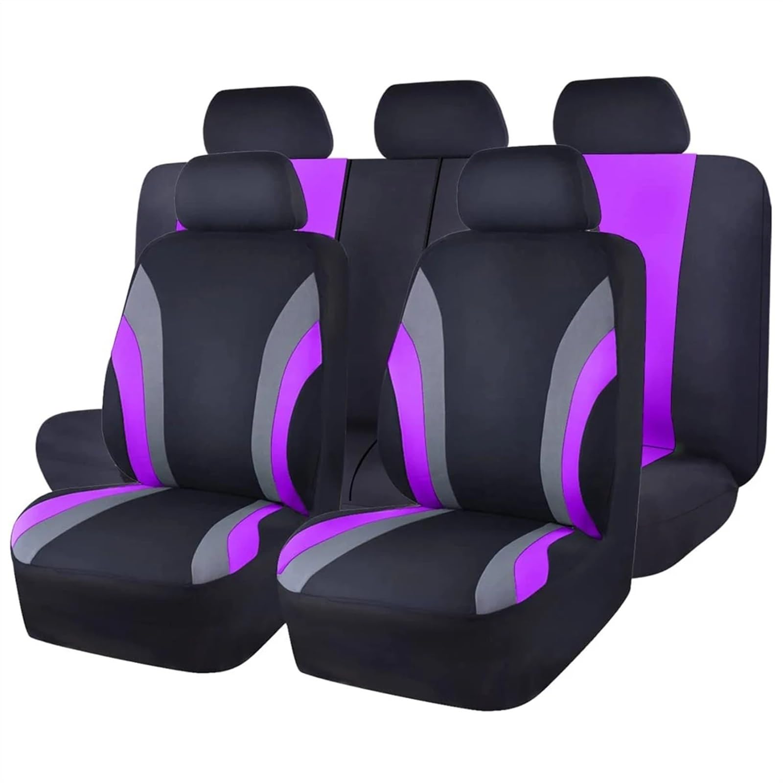 AutositzbezüGe,Auto SitzbezüGe Komplettset mit Autositzbezügen aus Polyestergewebe im Sportstil, Autositzschutz, universell passend for die meisten Autos/SUVs(Purple) von DLZFUDTY