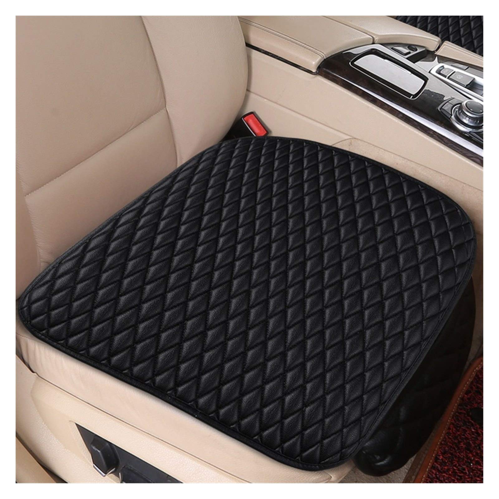 AutositzbezüGe,Auto SitzbezüGe Mat Universal Leder Autositzbezüge Fit Auto-Modell Zubehör(Black) von DLZFUDTY