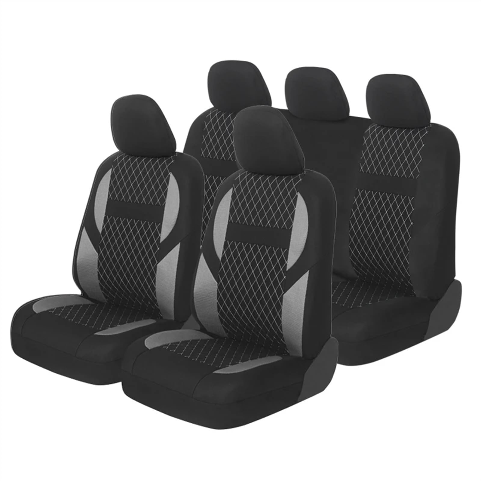 AutositzbezüGe,Auto SitzbezüGe Schwarz Full Set Autositzbezüge Universal Front Teil Protector Fit Meisten Auto(Full Set Gray) von DLZFUDTY